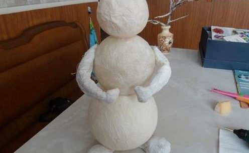 Снеговик своими руками на Новый год из подручных материалов этап 129